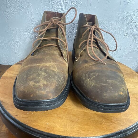 Dr Comfort Leather Chukka Boots Men 14M Brown Casual Lace Up Comfort Sole Preppy main image 15